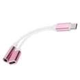 thumbnail image 4 of Adaptador de cable de carga de audio auxiliar 2 en 1 TypeC a 3,5 mm Conector divisor de auriculares (rosa), 4 of 5