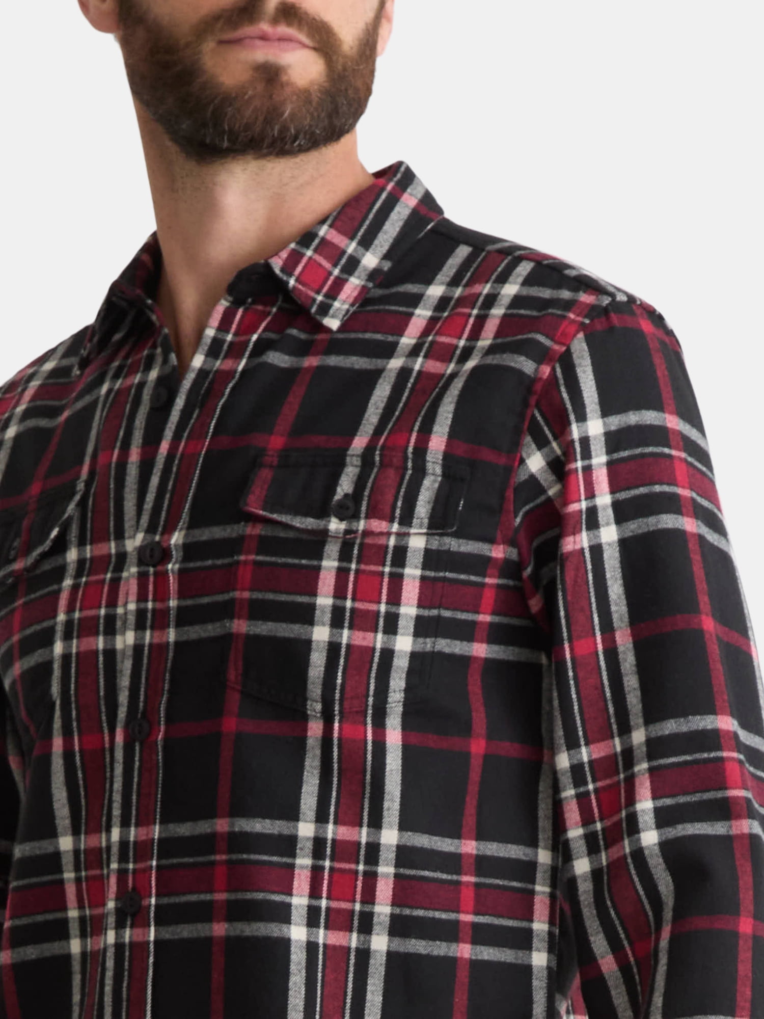 Burnside Men's and Big Men's Modern Fit Plaid Flannel Shirt with Long Sleeves, Sizes S-2XL