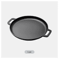 thumbnail image 4 of Cast Iron Pizza Pan, Flat Skillet, Round Griddle, Non-Stick Coating, Even Heating, Long-lasting, Double Handle Design, Enhanced Edge, Easy to Clean, Versatile for Omelets, Pancakes, Crepes, 4 of 5