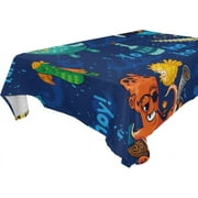 Coolnut 60"x60" Underwater Pirates Tablecloth, Modern Table Cover for Home Decoration, Spill Proof Cloth Washable for Dinner Picnic