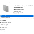 thumbnail image 2 of Cabin Air Filter - Compatible with 2014 - 2020 Peterbilt 567 2015 2016 2017 2018 2019, 2 of 2