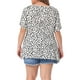 thumbnail image 3 of Blusa de Talla Grande para Mujer Agnes Orinda con Lunares, Cuello Redondo, Manga Corta, Tops Peplum 2X Blanca, 3 of 6