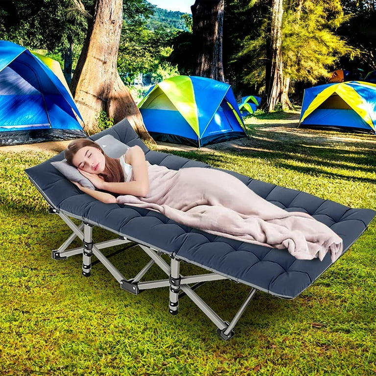 Slsy Folding Camping Cot Set with Mattress & Bag, Heavy Duty 880 Lbs, Portable for Outdoor & Indoor - Walmart.com