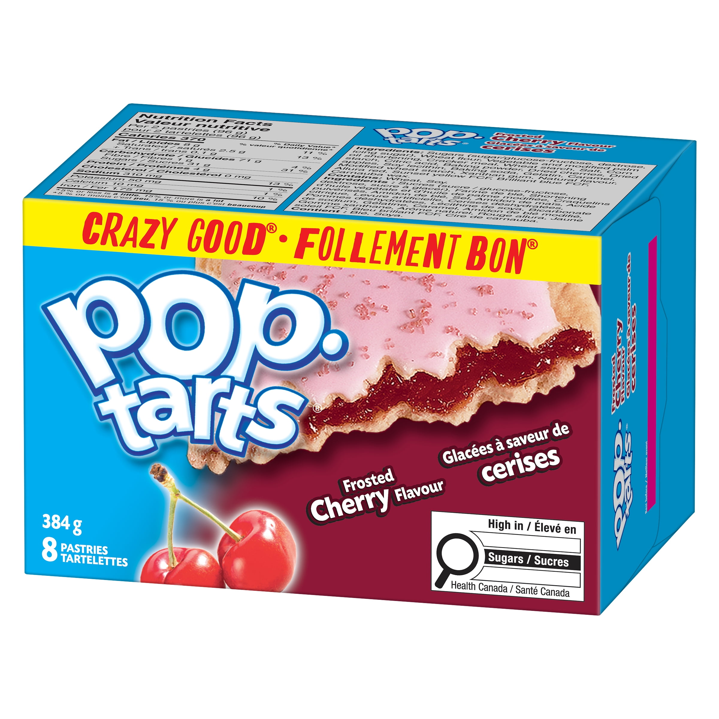 Pop-Tarts® Frosted Cherry Flavour Pastries, 384 g, 8 Pastries, PT FRSTD CHRY PSTRS 384GMX12
