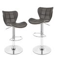 thumbnail image 1 of Bronte Living Leatherette Bar Stool 360 Swivel, Adjustable Height 24" to 33" High Backrest, with Hard Floor Protection Rubber Band - Series Susan (Set of 2), 1 of 7