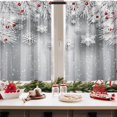 thumbnail image 3 of Christmas Snowflakes Pine Tree Kitchen Curtains Winter Window Curtains Over Sink Set of 2, Snow Glitter Rod Pocket Short Tier Curtains for Kitchen, Christmas Small Kitchen Decor (26x36 Inch), 3 of 6