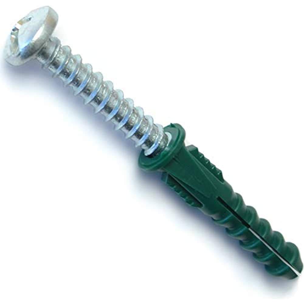 Hard-to-Find Fastener 014973304676 Ribbed Plastic Anchor Kit, 12-14-16, Piece-50