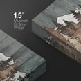 thumbnail image 4 of PixonSign Canvas Print Wall Art Winter Pastel Mountain Range Nature Wilderness Woodblock Illustrations Decorative Multicolor Landscape Wood Panels Country/Farmhouse - 32"x48", 4 of 5