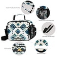thumbnail image 3 of FORMRS Student Insulated Lunch Bag with Shoulder Strap Reusable Cooler Box for School, Green Geometric Pattern, 3 of 9