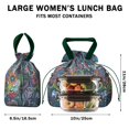 thumbnail image 5 of Paisley Pattern Drawstring Lunch Bag Women - Drawstring Lunch Bag Insulated for Work Office - Stain-Resistant Large Lunchbags for Women with Multi-Pockets, 5 of 6