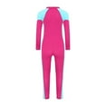 thumbnail image 2 of YONGHS Kids Girls One Piece Rash Guard Swimsuit Long Sleeve Water Sport Surfing Diving Swimwear Hot Pink 13-14, 2 of 7
