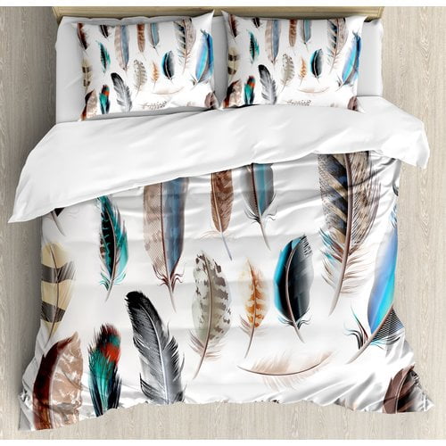 Ambesonne Feather House Western Feather Setting Pigmented Bird