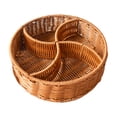 thumbnail image 3 of Cesta organizadora tejida a mano para servir, versátil y decorativa, redonda para almacenar alimentos. 4 rejillas, 3 of 9
