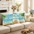 thumbnail image 5 of YiJuHui Ocean Beach Theme Throw Pillow Cover 45x45 Cm Summer Decorative Cushion Case For Sofa Bedroom Patio, High Definition Printing Soft Breathable Polyester Fabric, 5 of 9
