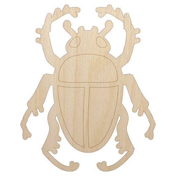 Scarab Beetle Wood Shape Unfinished Piece Cutout Craft DIY Projects - 4.70 Inch Size - 1/8 Inch Thick