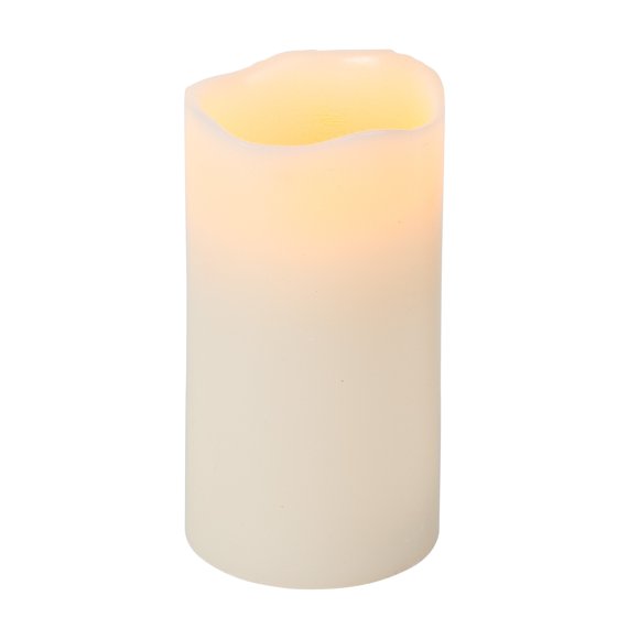 Everlasting Glow LED Wax Candle with Timer, Bisque Color, Vanilla Scent, 3" x 6"