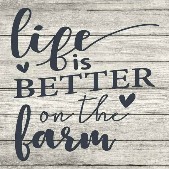 Life is Better on the Farm Rustic Farmhouse Style White Wood Sign Wall Décor Gift 8 x 8 Wood Sign B3-08080001002