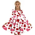 thumbnail image 6 of BLTIBY Girls Valentine's Day Dress Long Sleeve Round Neck Toddler Printed Spring Fall A-Line Flowy Swing Pleated Dresses Watermelon Red 4-5 Years, 6 of 7
