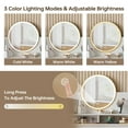 thumbnail image 2 of DELUXE LIVING Makeup Vanity with Mirror and Lights, White Vanity Table Set with Power Outlet & Hair Dryer Rack, Glass Top Vanity with Cabinet & Drawers, Dressing Table, 3 Color Modes Adjustment, 2 of 8