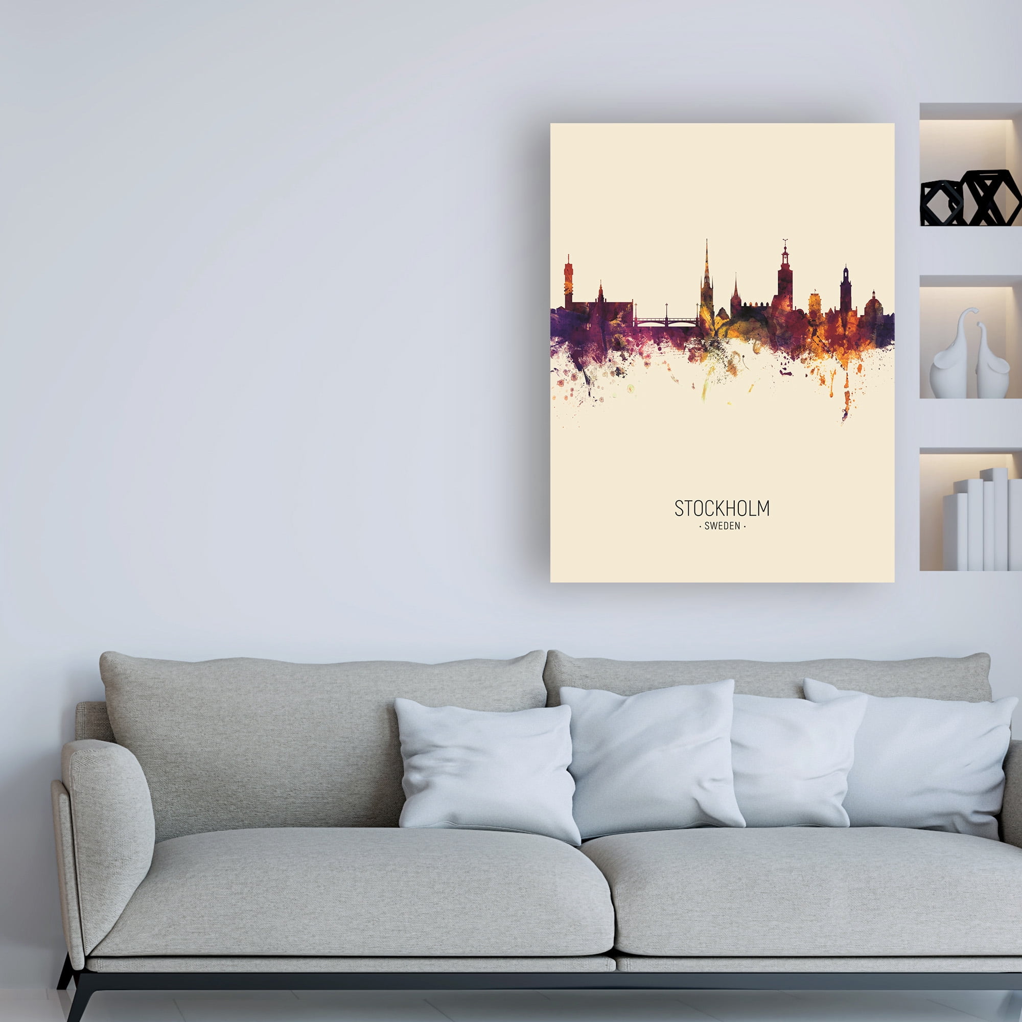 Trademark Fine Art 'Stockholm Sweden Skyline Portrait III' Canvas Art by Michael Tompsett