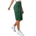 thumbnail image 5 of Womens Shorts Soft Solid Multi-Pocket High Waist Cargo Shorts for Women Black L, 5 of 9
