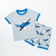 thumbnail image 2 of TOWED22 Toddler Baby Boy Clothes Set Letter Print Short Sleeve Crewneck T-Shirt Solid Color Shorts Set 2Pcs Summer Outfits(Blue,3-4 Y), 2 of 9