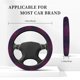 thumbnail image 3 of Fotbe Black Dark Blue Purple Funda para Volante Universal de 15 pulgadas, Accesorios para Auto para Hombre y Mujer, Protector de Volante Cómodo para SUV y Sedán, 3 of 6