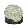 thumbnail image 4 of Fossil Chart Coasters With Leather Holder Set Of 6 Round Coasters for Home and Kitchen Decor, 4 of 7
