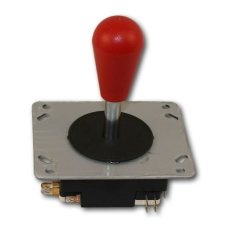 Arcade Joystick Red Top Switchable from 8-way to 4-way operation, Elliptical Red