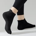 thumbnail image 4 of Babcutegg Womens Pilates Socks Soild Color Ankle Length Non-Slip Breathable and Comfortable Tight Fitting Athletic Wear for Women Black Size Free Size, 4 of 8