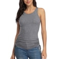 thumbnail image 4 of Charmo Tank Top for Women Side Drawstring Rib Knit Cami Shirts Wide Strap Undershirt, 4 of 6