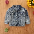 thumbnail image 6 of Esaierr Toddler Baby Kids Boys Girls Long Sleeve Denim Jacket Lapel Button Fashion Top 1-6Y Casual Outerwear Jacket Spring Autumn, 6 of 6
