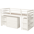 thumbnail image 6 of Tcbosik Loft Bed Twin Size with Desk, Shelves and 3 Drawers, Bed Frame with Ladder and Guardrail, Wood Slats Support, Space Saving, White, 6 of 6