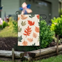 Yayeee Garden Flag 12" x 18" Double Sided Outdoor Yard Lawn Holiday Decorations, Red Autumn Leaves