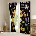 thumbnail image 3 of Homewish Kawaii Yellow Ducks Curtains Pack of 2 (42x84 Each) for Preppy Kids Children,Colorful Flowers Curtains Blackout,Flying Butterflies Bedroom Curtains,Super Cozy Room Decor, 3 of 6