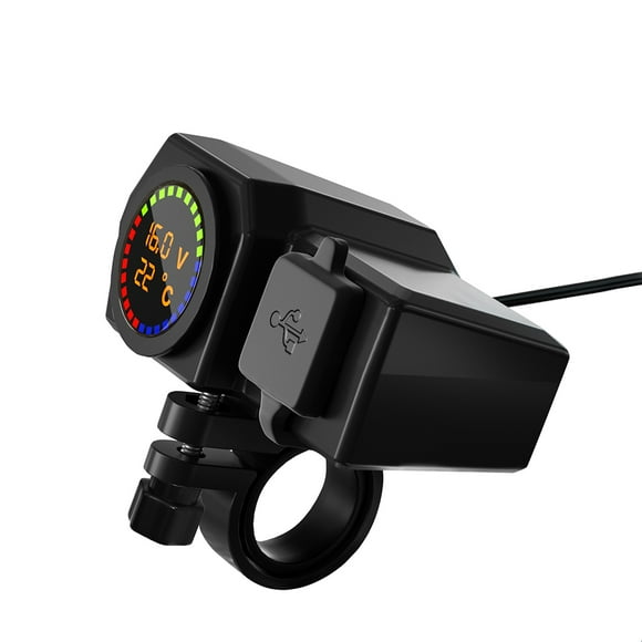 Kenally Soporte para de coche, cargadores USB dobles resistentes al desgaste con voltímetro de pantalla a Color, enchufe de carga rápida de Accesorios para motos Kenally VI016284-01B