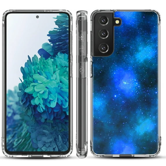 Shockproof Hybrid Bumper Phone Case for Samsung galaxy S21  5G / S21 Plus 5G, by OneToughShield ® - Cosmos/Stars