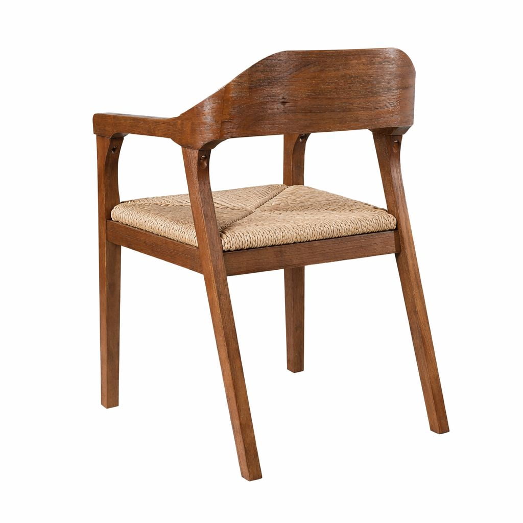 Rasmus Dining Rush Armchair - Chestnut Wire-Brush Finish