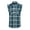 Black&White&Blue, variant on Men's Casual Flannel Plaid Shirt Sleeveless Cotton Plus Size Vest Black&Orange XL