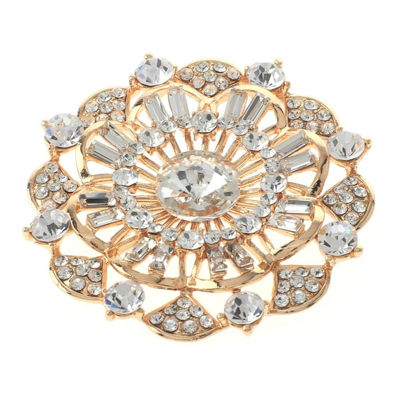 Crystal Flower Brooch