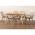thumbnail image 4 of Baxton Studio Gedali Greywashed Rattan and Brown Wood 7-Piece Dining Set, 4 of 13