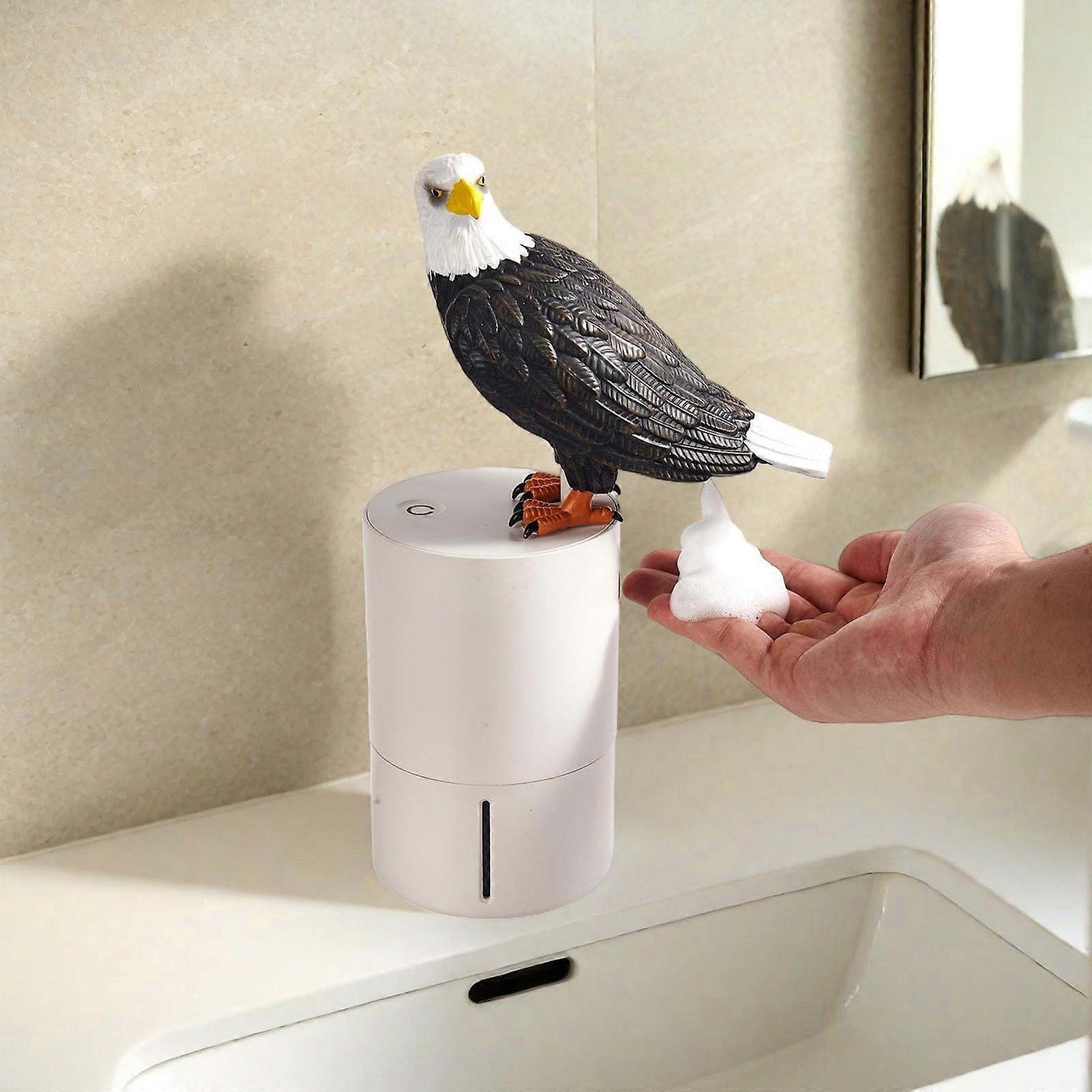 Camnix Eagle Foam Soap Dispenser - Funny Eagle Poop Induction Hand Washer Automatic Soap Dispenser for Kitchen & Bathroom (White)