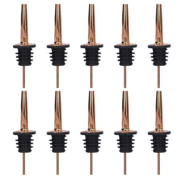 ZOUSSIQI 10Pcs Liquor Pourer Stainless Steel Wine Pourer Stopper Bar Tool for Bar Home RestaurantsRose Gold Capless JU316-101771