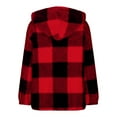 thumbnail image 4 of Dweltoz Womens Fleece Jacket Sweater Plus Size Plaid Zip Up Shacket Jacket Loose Fit Fuzzy Open Front Shacket Outerwear with Pockets,Red M, 4 of 5