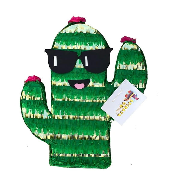 APINATA4U Cactus Pinata with Sunglasses Fiesta Theme Party Favor,20'' Tall