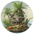 thumbnail image 3 of Summer Fruit Kingdom Floral Medallion Round Rug - Small Round Area Rug, Soft Non-Slip Machine Washable Bedroom Mat Indoor Accent Entry Carpet for Office Desk Dorm Hallway, 3 of 7