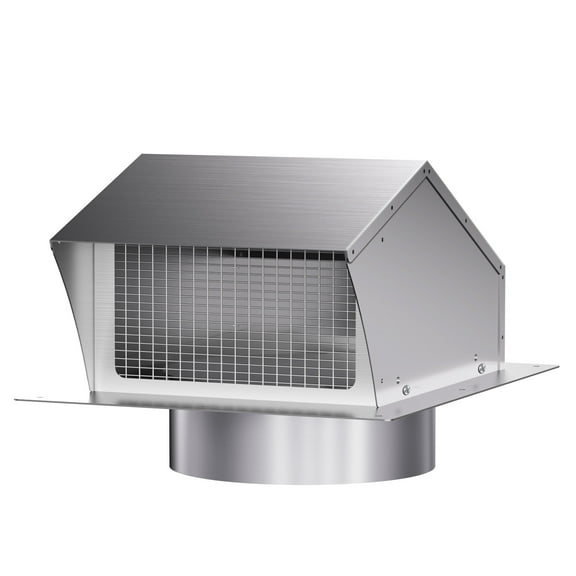 HAN'KITCHEN'LON'S 12 Stainless Steel Iron Removable Roof Vent Cap with Damper - Exhaust Vent Cover for Rooftop Ventilation Systems