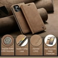 thumbnail image 4 of TECH CIRCLE for iPhone 16 Pro Wallet Case, PU Leather Flip Folio Case with Card Holders RFID Blocking Kickstand Shockproof TPU Inner Shell Phone Cover for Apple iPhone 16 Pro 6.3" 2024,Brown, 4 of 8