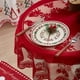 thumbnail image 5 of Mantel navideño rojo redondo a cuadros estilo búfalo, para mesa de comedor o de centro, 5 of 6