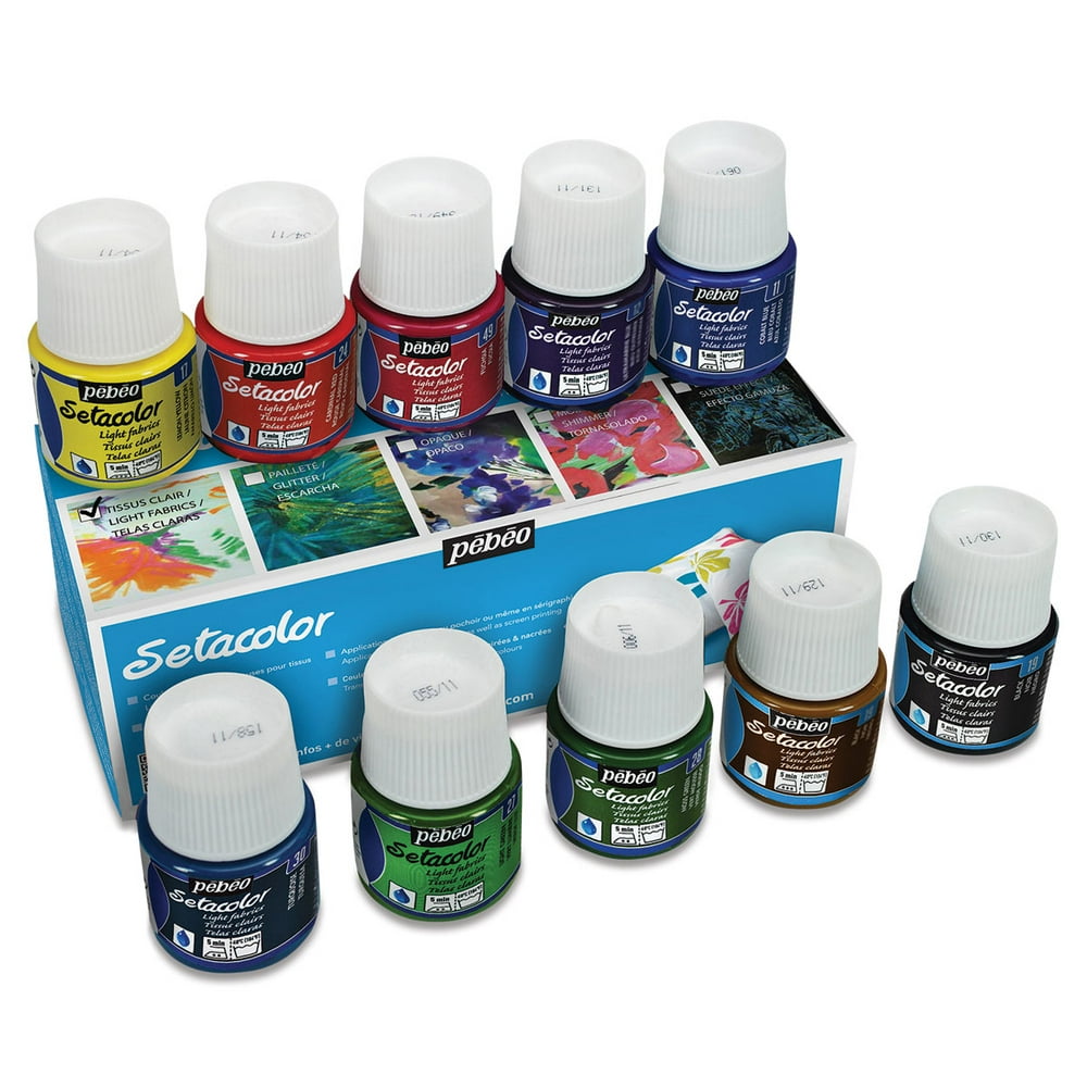 Pebeo Setacolor Fabric Paint Light Fabric Colors, Set of 10 Walmart